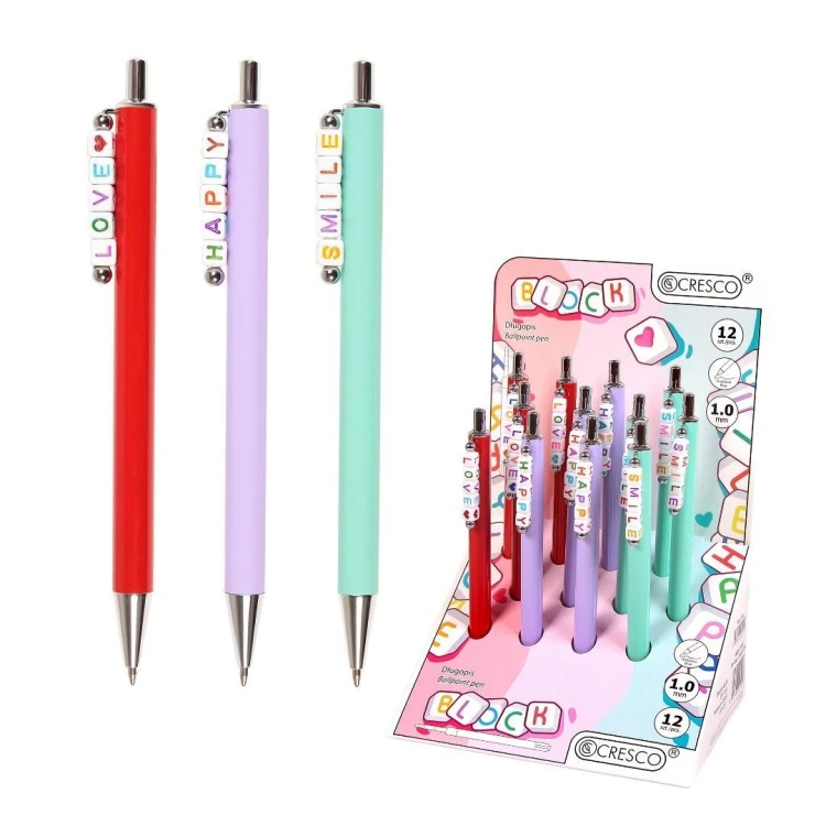 Długopis Block z koralikami (12szt), Cresco