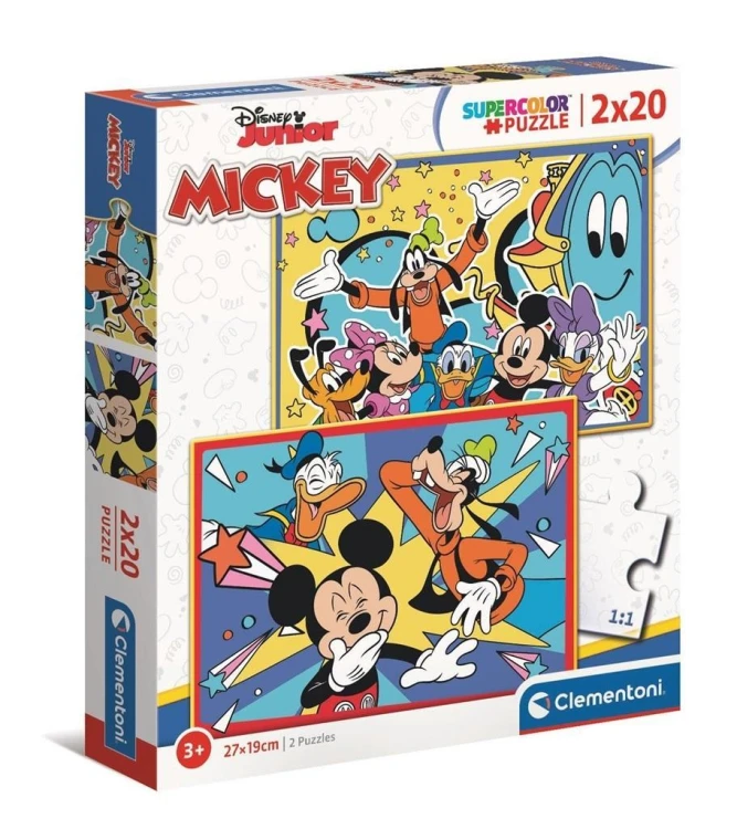 Puzzle 2x20 Super Kolor Mickey, Clementoni