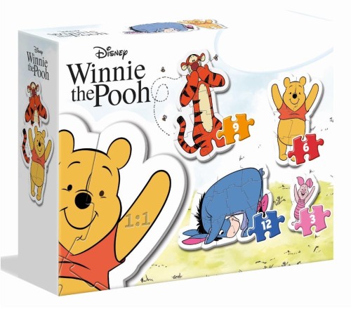 Puzzle 3/6/9/12 Kubuś Puchatek, Clementoni