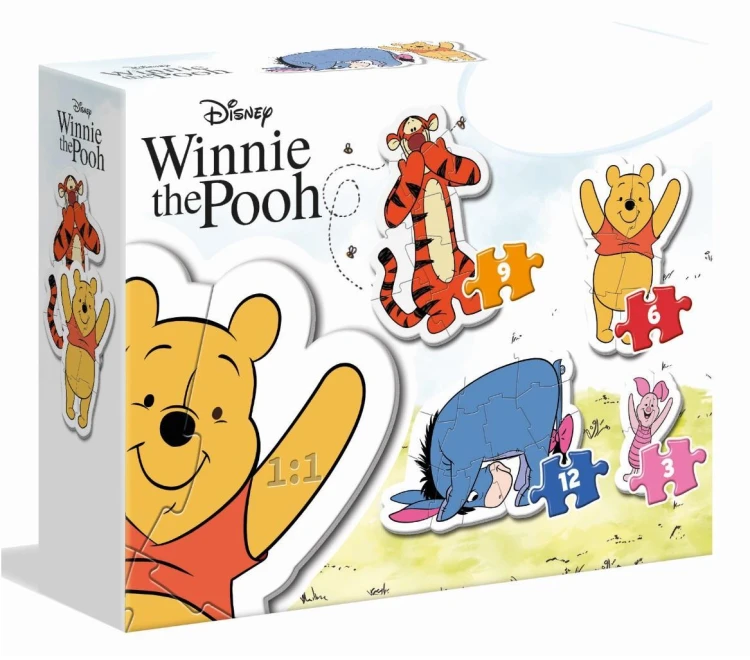 Puzzle 3/6/9/12 Kubuś Puchatek, Clementoni