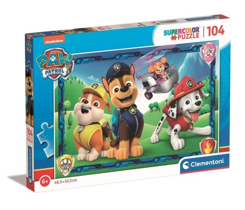 Puzzle 104 Super Kolor Paw Patrol, Clementoni