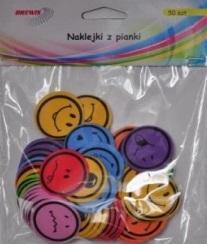Naklejki z pianki uśmiechy 50szt, Brewis