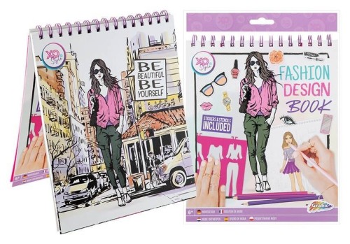 Książka do projektowania mody z naklejkami, Grafix