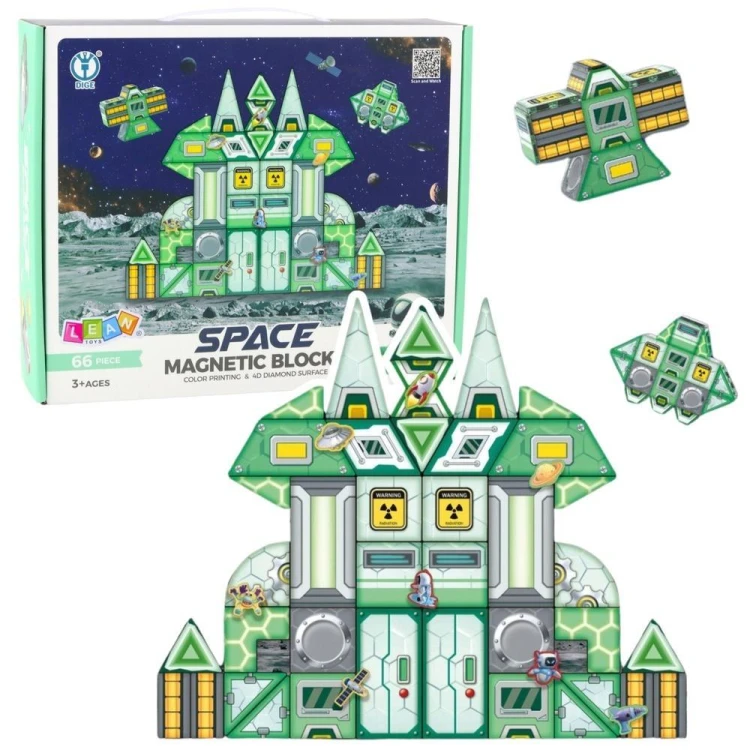 Klocki magnetyczne kosmos 66el, Leantoys