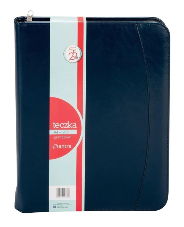 Teczka A4 709 szara na suwak, Antra