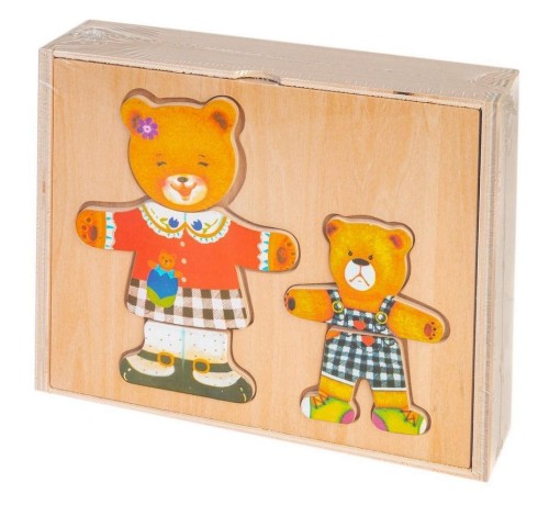 Układanka drewniana Dwa misie, Smily Play