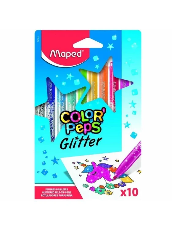 Flamastry brokatowe 10 kolorów MAPED, Maped