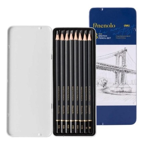 Ołówki do szkicowania Finenolo 8szt DELI, DELI