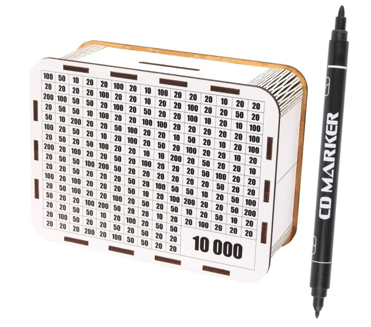 Skarbonka duża wykreślanka 10000+Marker, Cresco