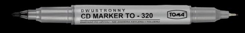Marker do CD dwustronny czarny (25szt) TOMA, TOMA