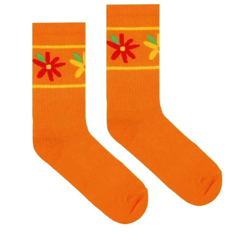 Skarpetki bawełna org. sportowe kwiaty pom. 42-46