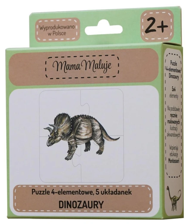Puzzle 4-elementowe Dinozaury