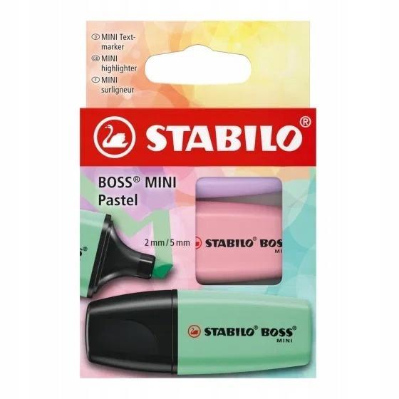 Zakreślacz Boss Mini Pastel 3szt, Stabilo