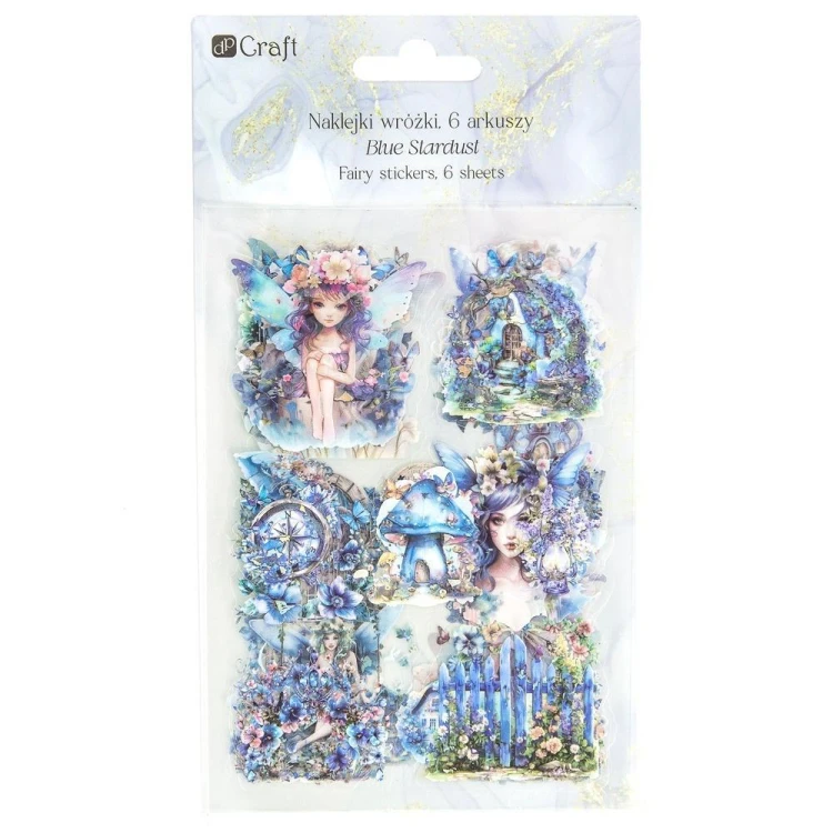 Naklejki połyskujące PET - Wróżki blue stardust