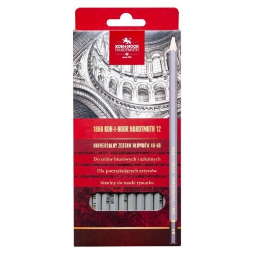 Zestaw ołówkówi grafitowych 1860 12szt, Koh-I-Noor