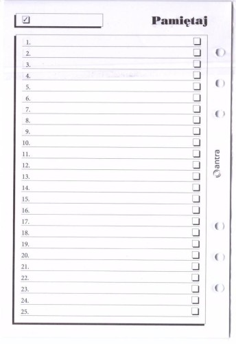 Wkład do organizera A5 Pamiętaj ANTRA, Antra