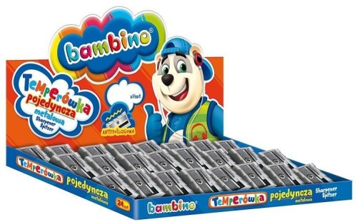 Temperówka pojedyncza metalowa (24szt) BAMBINO