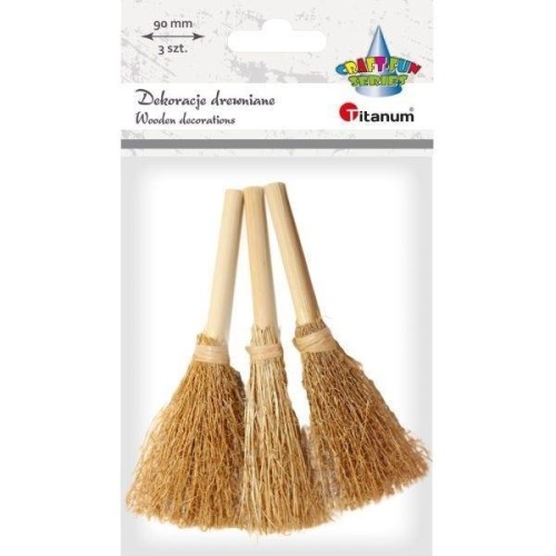 Miotełki na drewnianym patyczku 3szt, Titanum