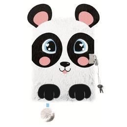Pamiętnik z kłódką A5/96K 3D włochacz Panda