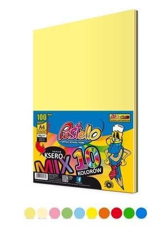 Papier ksero A4 80g 10 kolorów 100 arkuszy