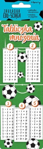 Zakładka edu-ściąga. Tabliczka mnożenia - piłka