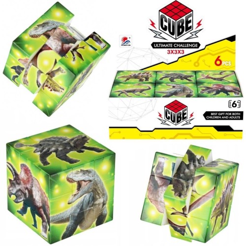 Kostka układanka logiczna dinozaury, Trifox