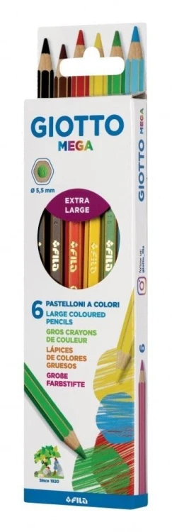 Kredki Mega 6 kolorów GIOTTO, Giotto