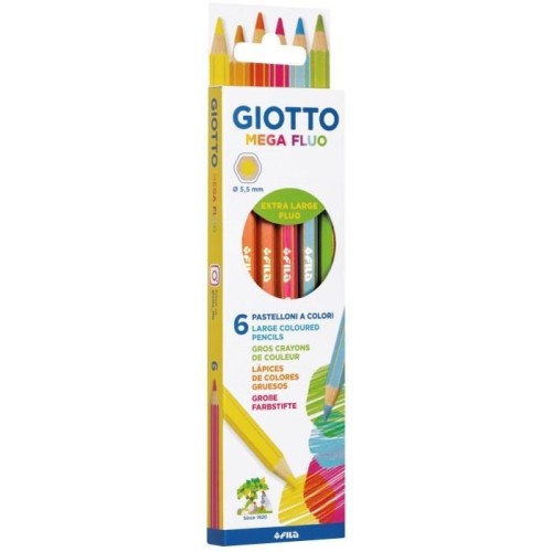 Kredki Mega Fluo 6 kolorów GIOTTO, Giotto