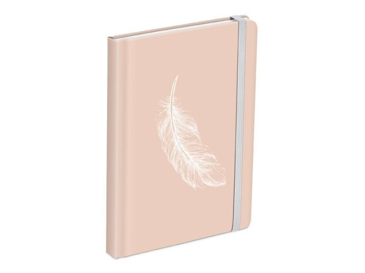 Brulion z gumką Piórko 13x18cm 120 kartek gładki