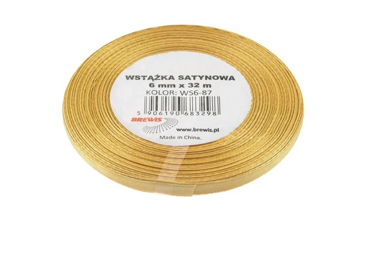 Wstążka satynowa złota 6mmx32m