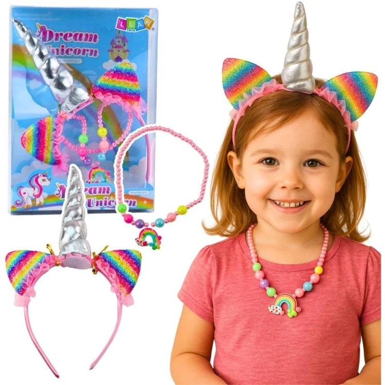 Opaska jednorożec + Naszyjnik, Leantoys