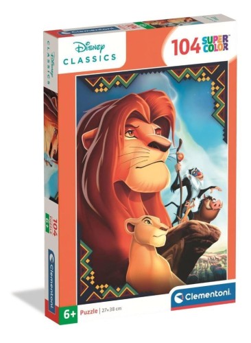 Puzzle 104 Super Kolor The Lion King, Clementoni