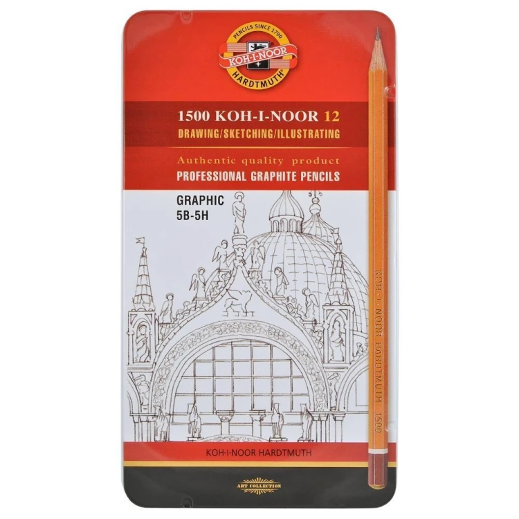 Ołówek grafitowy 1502/III 5B-5H 12szt, Koh-I-Noor