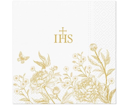 Serwetki papierowe Komuinia Ptaki i peonie 33x33cm