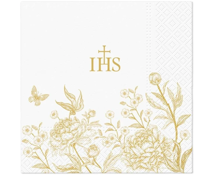 Serwetki papierowe Komuinia Ptaki i peonie 33x33cm