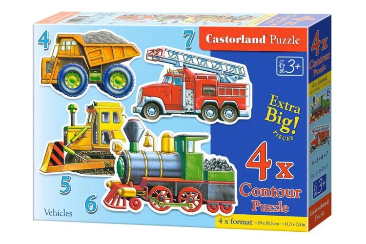 Puzzle x 4 - Pojazdy CASTOR, Castorland