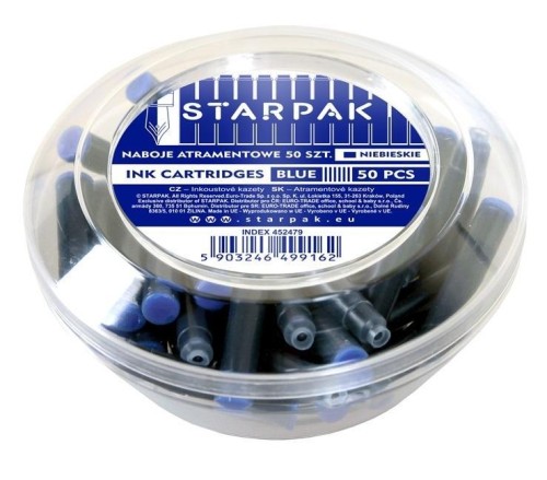 Naboje do piór krótkie niebieskie 50szt, STARPAK