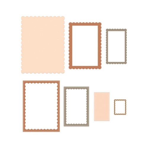 Zestaw wykrojników ramki z falbanką 7szt