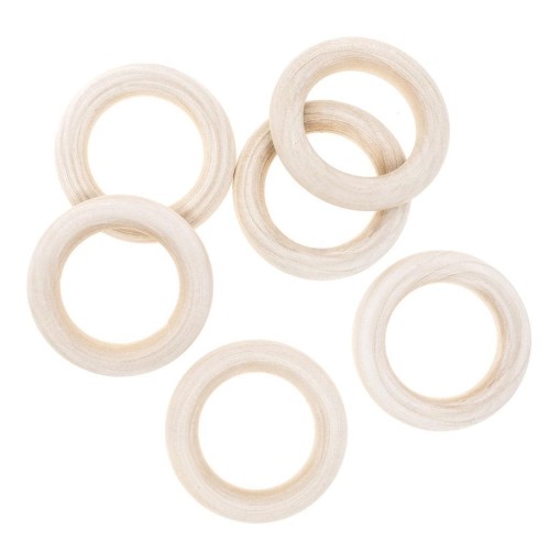 Drewniane kółko do makaramy 55mm 6szt, Dalprint