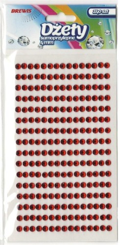 Dżety samoprzylepne czerwone 4mm 240szt, Brewis