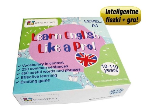 Learn English Like a Pro fiszki + gra A1, Creativo