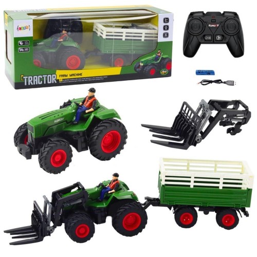 Traktor z przyczepą RC zdalnie sterowany, Leantoys