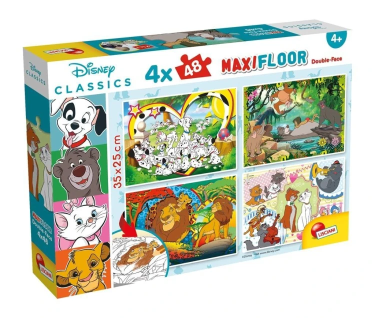 Disney. Puzzle dwustronne Maxi 4x48 el., Lisciani