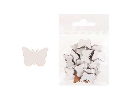 Dekoracja drewniana 24szt Motyl średni, Cresco