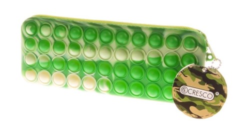Piórnik szkolny silikonowy Moro zielony, Cresco