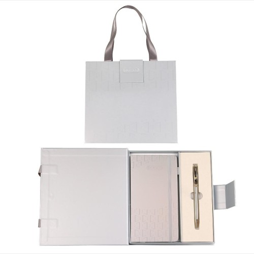 Długopis + notes Classic premium srebrno-złoty