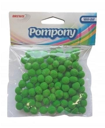 Pompony zielone 10mm 100szt, Brewis