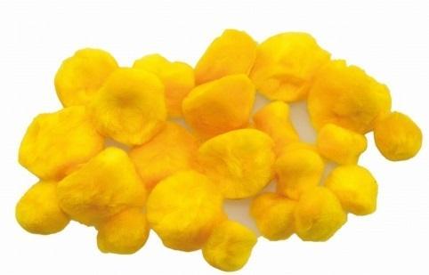 Pompony puszyste żółte 24szt, Brewis