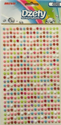 Dżety samoprzylepne kwiatki 3mm 408szt, Brewis