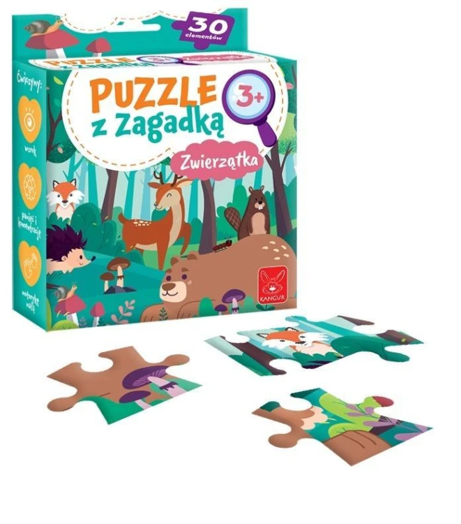 Puzzle z zagadką Zwierzątka 3+, Kangur